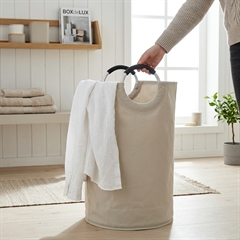 Kanvas vasketøjspose med håndtag - Beige